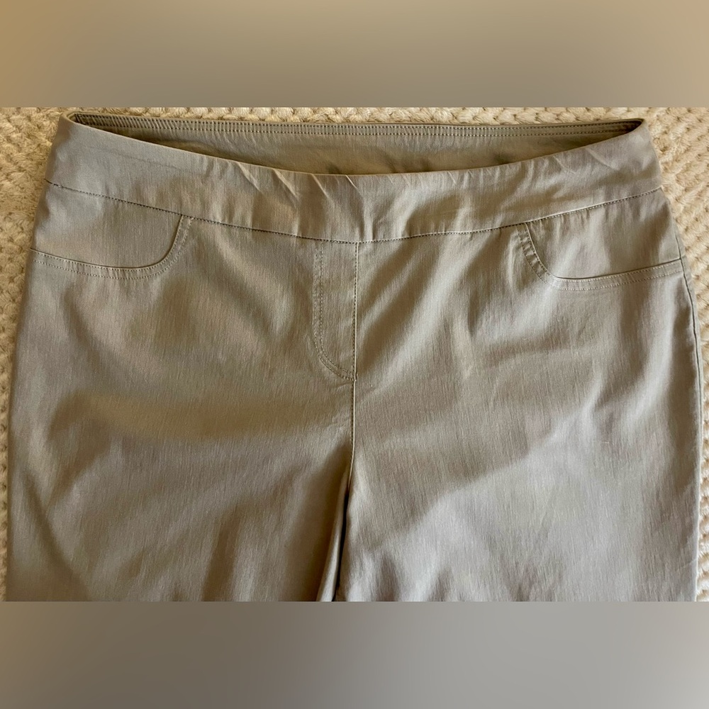 Women’s “Slim-sation by MULTIPLES” Slimming Khaki Capris - Picture 6 of 12